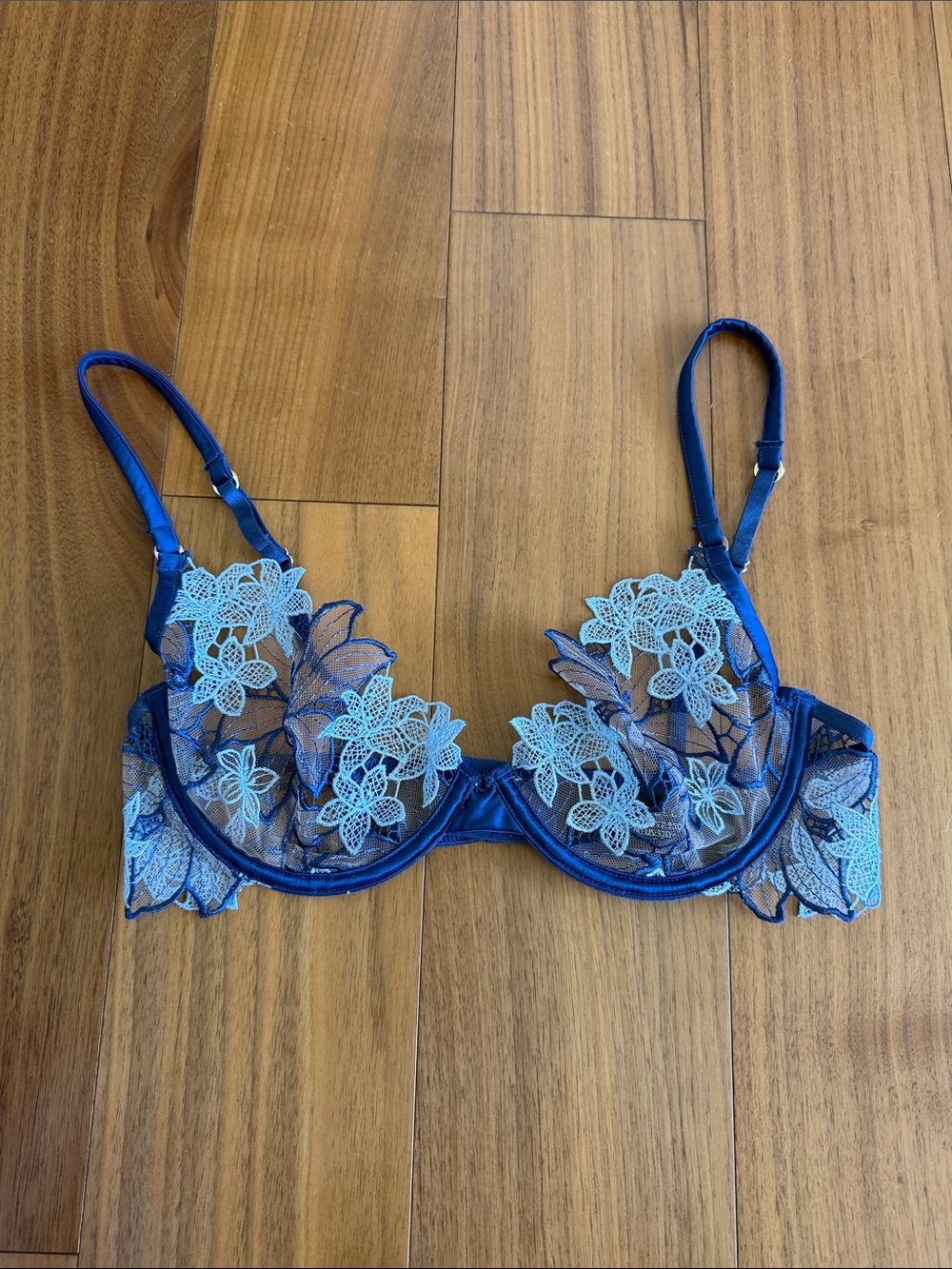 Bluebella Blue Floral Embroidered Underwire Bra